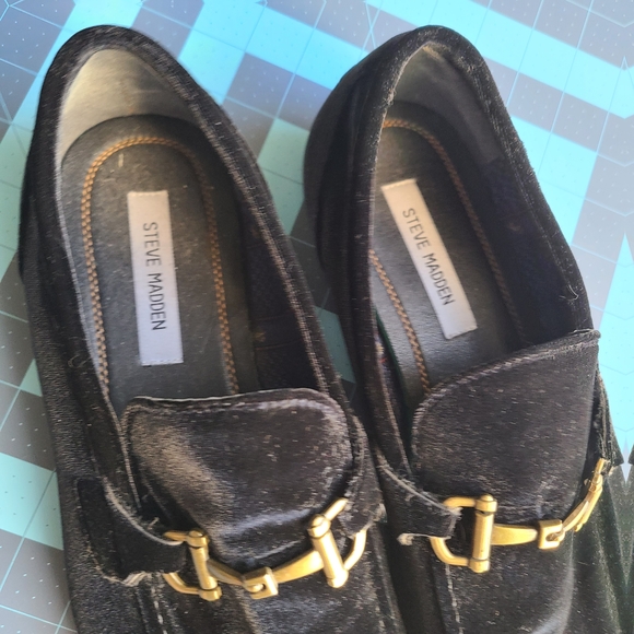 Steve Madden Black Velvet Loafers Luxury Prom Formal main image 6